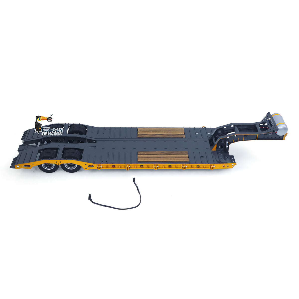 1 Meter Long Metal 1/14 Heavy Duty 2Axle Low Flatbed Trailer for TAMIYA LESU Radio Control Tractor Truck RC Bulldozer Excavator