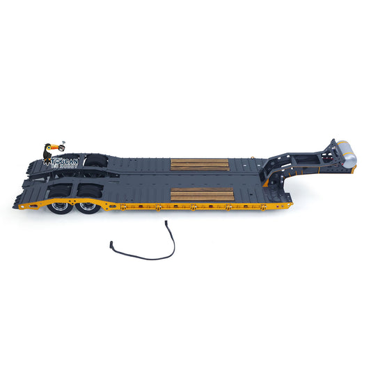 1 Meter Long Metal 1/14 Heavy Duty 2Axle Low Flatbed Trailer for TAMIYA LESU Radio Control Tractor Truck RC Bulldozer Excavator
