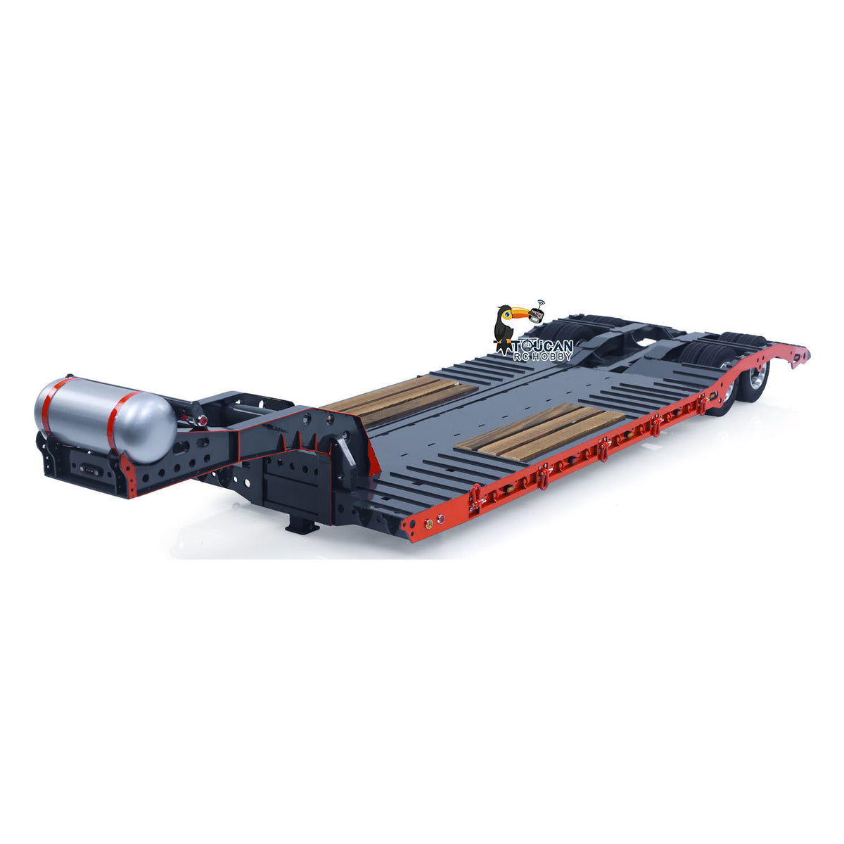 1 Meter Long Metal 1/14 Heavy Duty 2Axle Low Flatbed Trailer for TAMIYA LESU Radio Control Tractor Truck RC Bulldozer Excavator