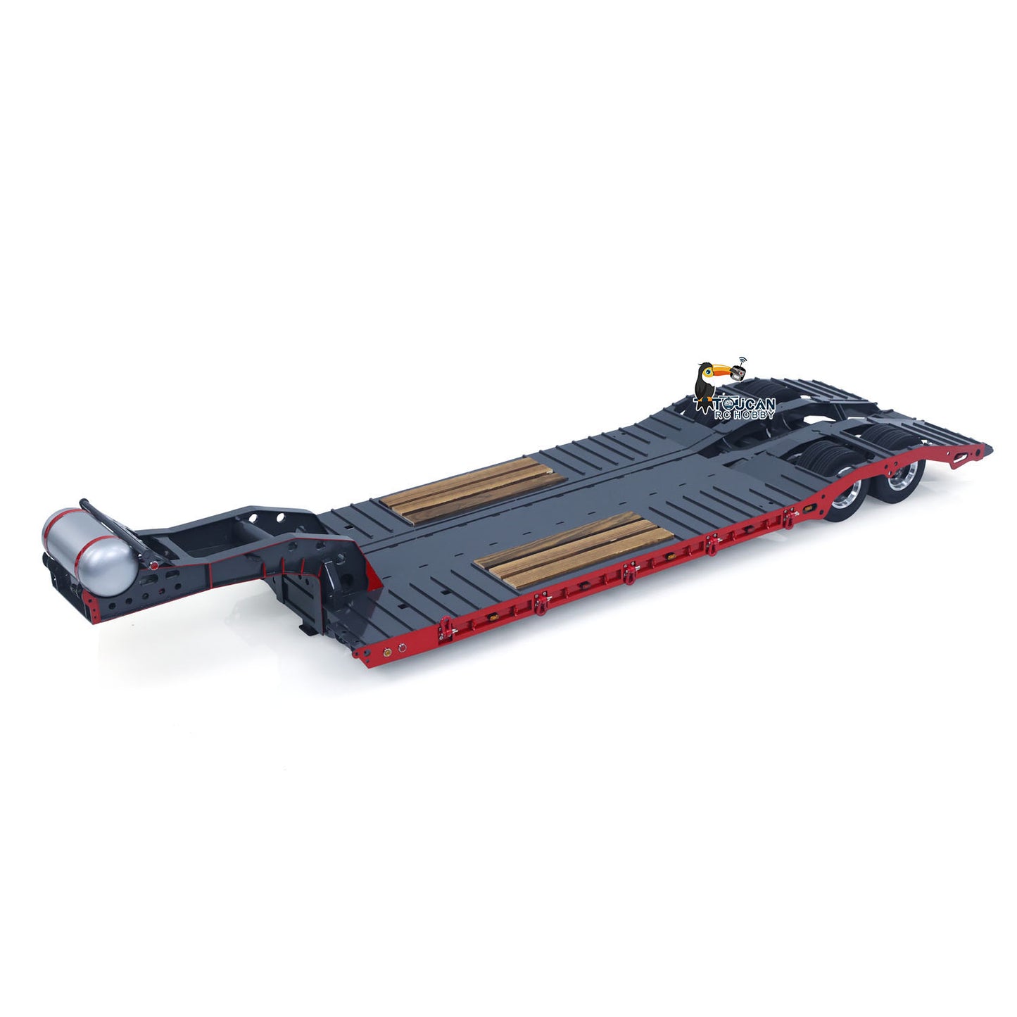 1 Meter Long Metal 1/14 Heavy Duty 2Axle Low Flatbed Trailer for TAMIYA LESU Radio Control Tractor Truck RC Bulldozer Excavator