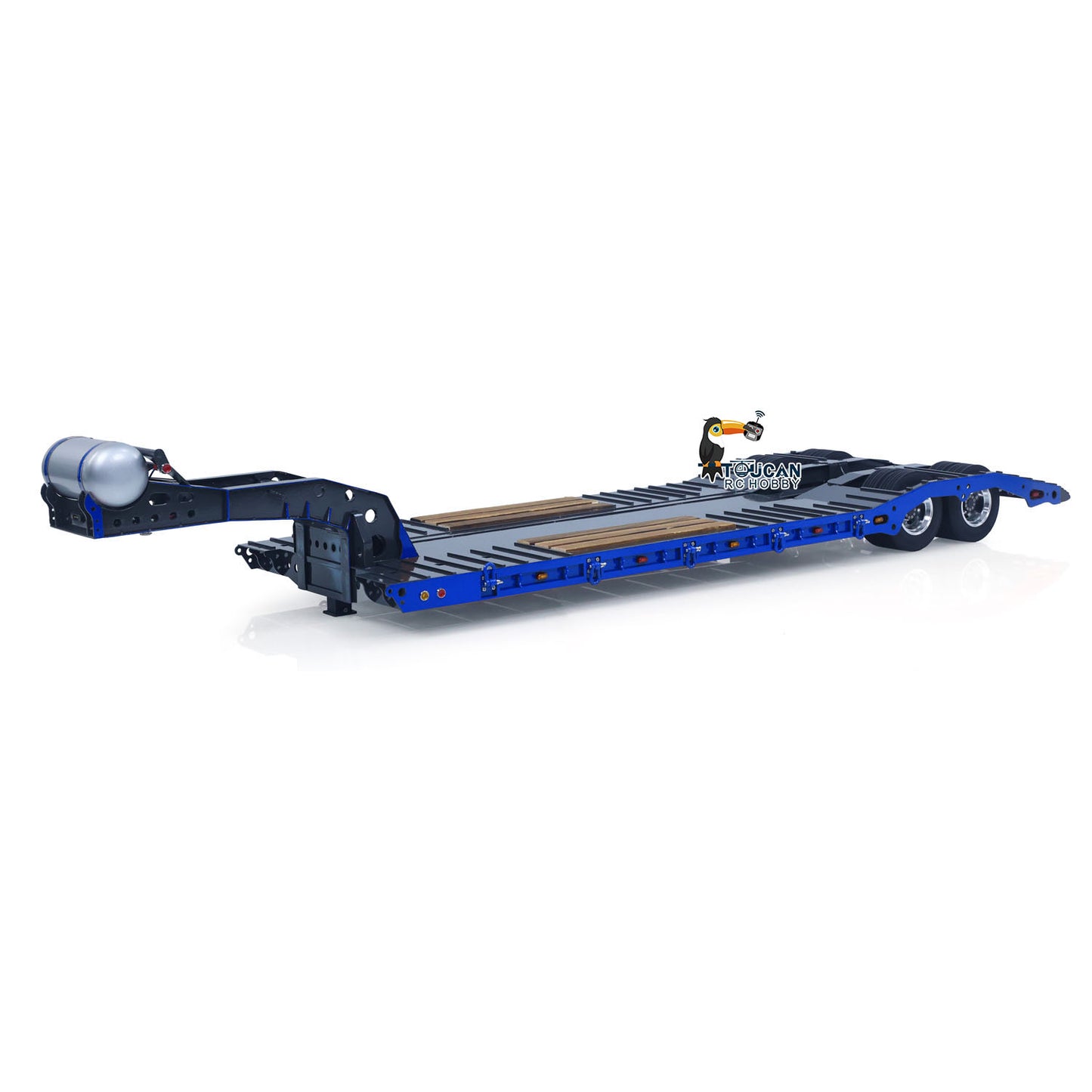 1 Meter Long Metal 1/14 Heavy Duty 2Axle Low Flatbed Trailer for TAMIYA LESU Radio Control Tractor Truck RC Bulldozer Excavator