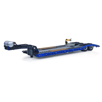 1 Meter Long Metal 1/14 Heavy Duty 2Axle Low Flatbed Trailer for TAMIYA LESU Radio Control Tractor Truck RC Bulldozer Excavator