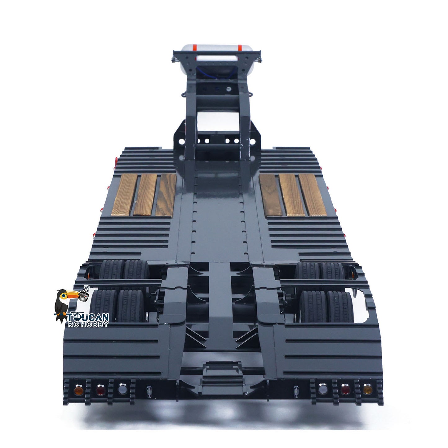 1 Meter Long Metal 1/14 Heavy Duty 2Axle Low Flatbed Trailer for TAMIYA LESU Radio Control Tractor Truck RC Bulldozer Excavator