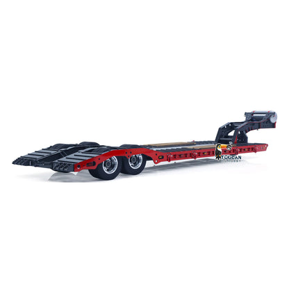 1 Meter Long Metal 1/14 Heavy Duty 2Axle Low Flatbed Trailer for TAMIYA LESU Radio Control Tractor Truck RC Bulldozer Excavator