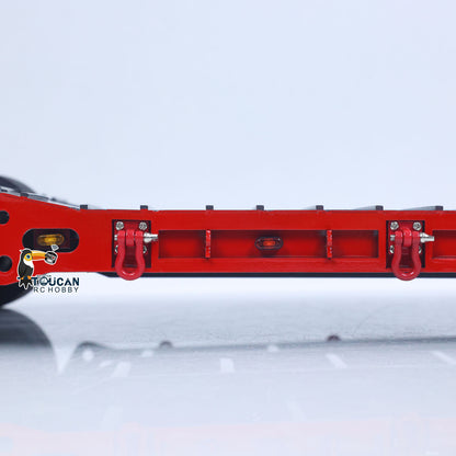 1 Meter Long Metal 1/14 Heavy Duty 2Axle Low Flatbed Trailer for TAMIYA LESU Radio Control Tractor Truck RC Bulldozer Excavator