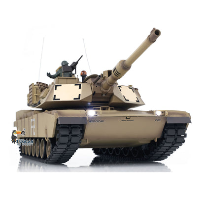 2,4 GHz Henglong 1/16 TK7.0 M1A2 Abrams, fahrbereit, ferngesteuerter BB-IR-Panzer, 3918, Kunststoffketten, Kettenräder, Leiträder, Rauchgeräusch