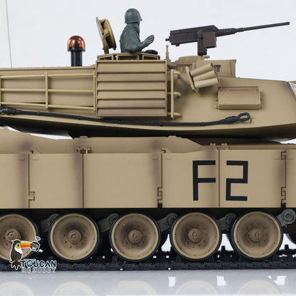 2,4 GHz Henglong 1/16 TK7.0 M1A2 Abrams, fahrbereit, ferngesteuerter BB-IR-Panzer, 3918, Kunststoffketten, Kettenräder, Leiträder, Rauchgeräusch