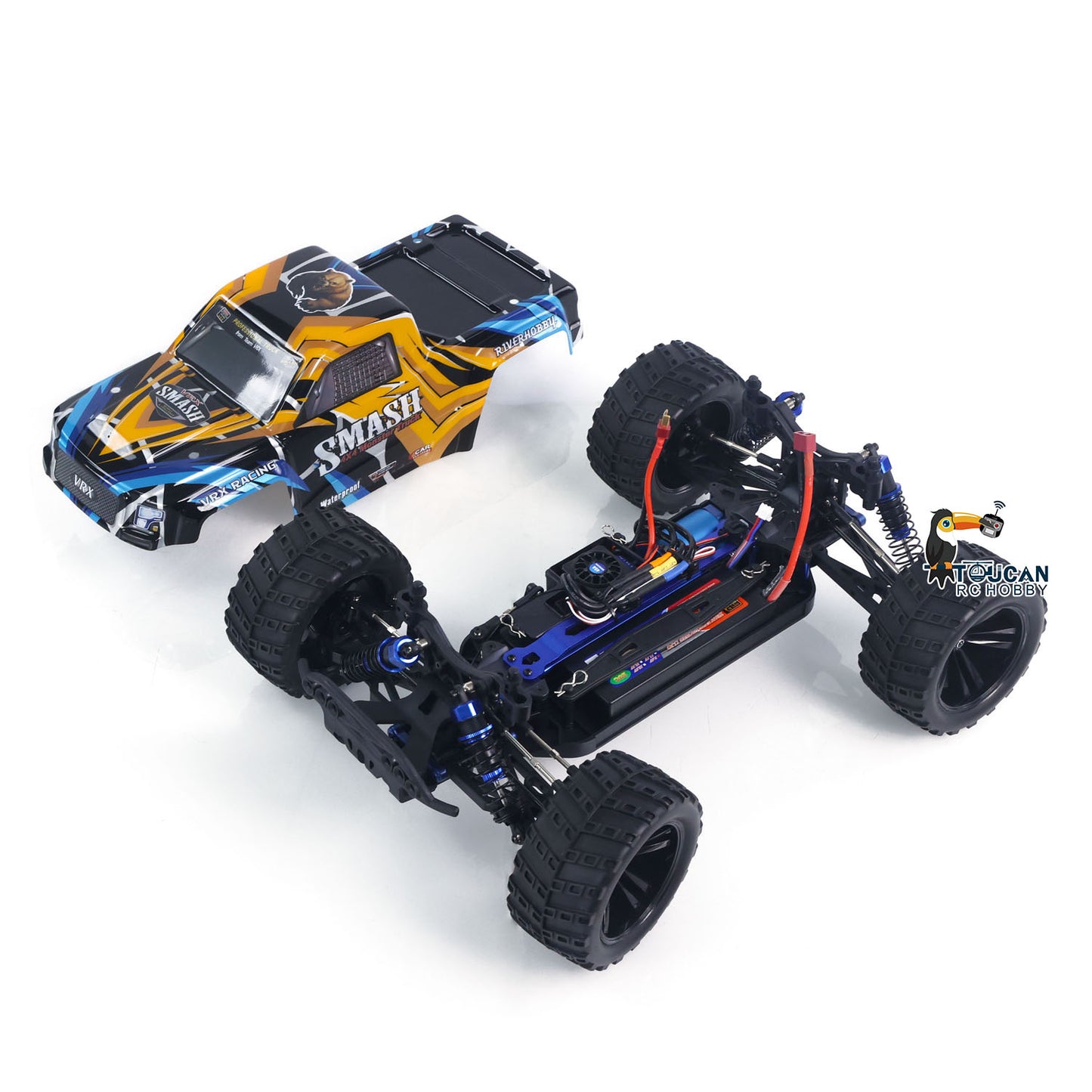 PVC-Schale VRX RH1066 1/10 Fernbedienung Off-Road-Auto RC Elektro Monster Truck 45A ESC 3650 Bürstenloser Motor Stoßdämpfer