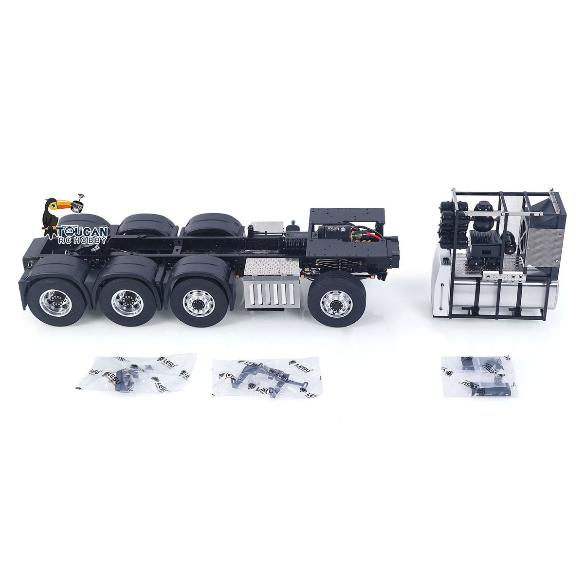 In Stock TOUCAN RC HOBBY LESU Metal RC Assembled Heavy-duty Chassis for 1/14 Scale 1851 3363 Tractor Truck 3 Speed Transmission Highline Equipment Rack Truck UpgradeParts