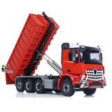 Metal 1/14 RC Hydraulic Dumper 8x8 Roll Off Dump Truck 3363 Emulated Car Model Rear Axle Steering ST8 Remote Control 3-speed