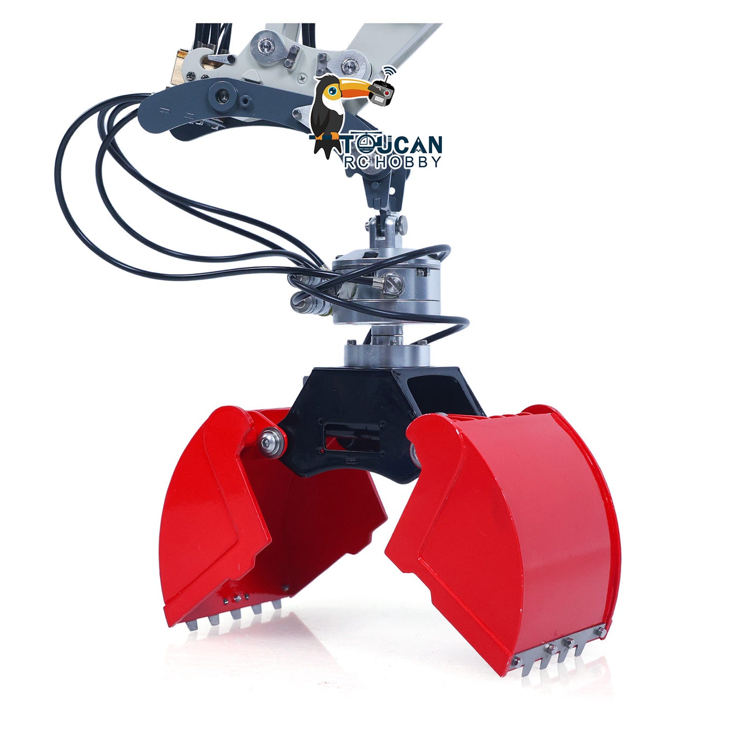 CUT Model Metal Electric Vibrating Tamper/Sweeper/Hydraulic Inclined Wide/Clamshell Bucket/Log Grapple/Wrist for 1/14 RC Excavator LR914 PRO MAX DIY Models