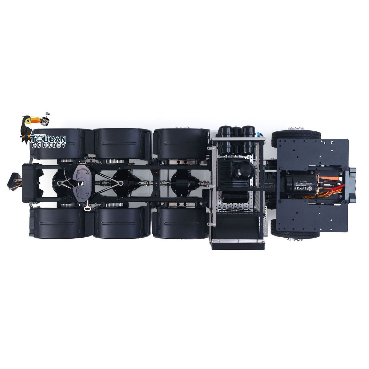 In Stock TOUCAN RC HOBBY LESU Metal RC Assembled Heavy-duty Chassis for 1/14 Scale 1851 3363 Tractor Truck 3 Speed Transmission Highline Equipment Rack Truck UpgradeParts