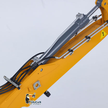 CUT Model LR914 1/14 Metal RC Hydraulic Wheel Excavator RTR 3 Arms 8-Way Valve Digger PL18EV Lite Controller Manual Quick Coupler Light & Sound System Cabin Guard Rail Tail hook for Model Collectors