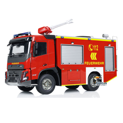 TOUCAN RC HOBBY 1/14 4x2 RC Fire Vehicles Radio Control Fire Fighting Truck 3-speed Transmission Lighting and Sound System Assembled and Painte