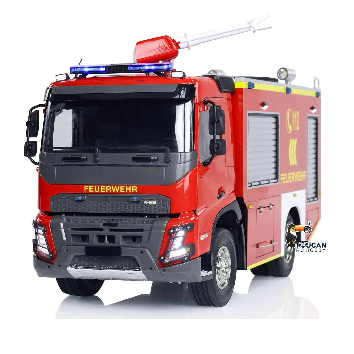TOUCAN RC HOBBY 1/14 4x2 RC Fire Vehicles Radio Control Fire Fighting Truck 3-speed Transmission Lighting and Sound System Assembled and Painte