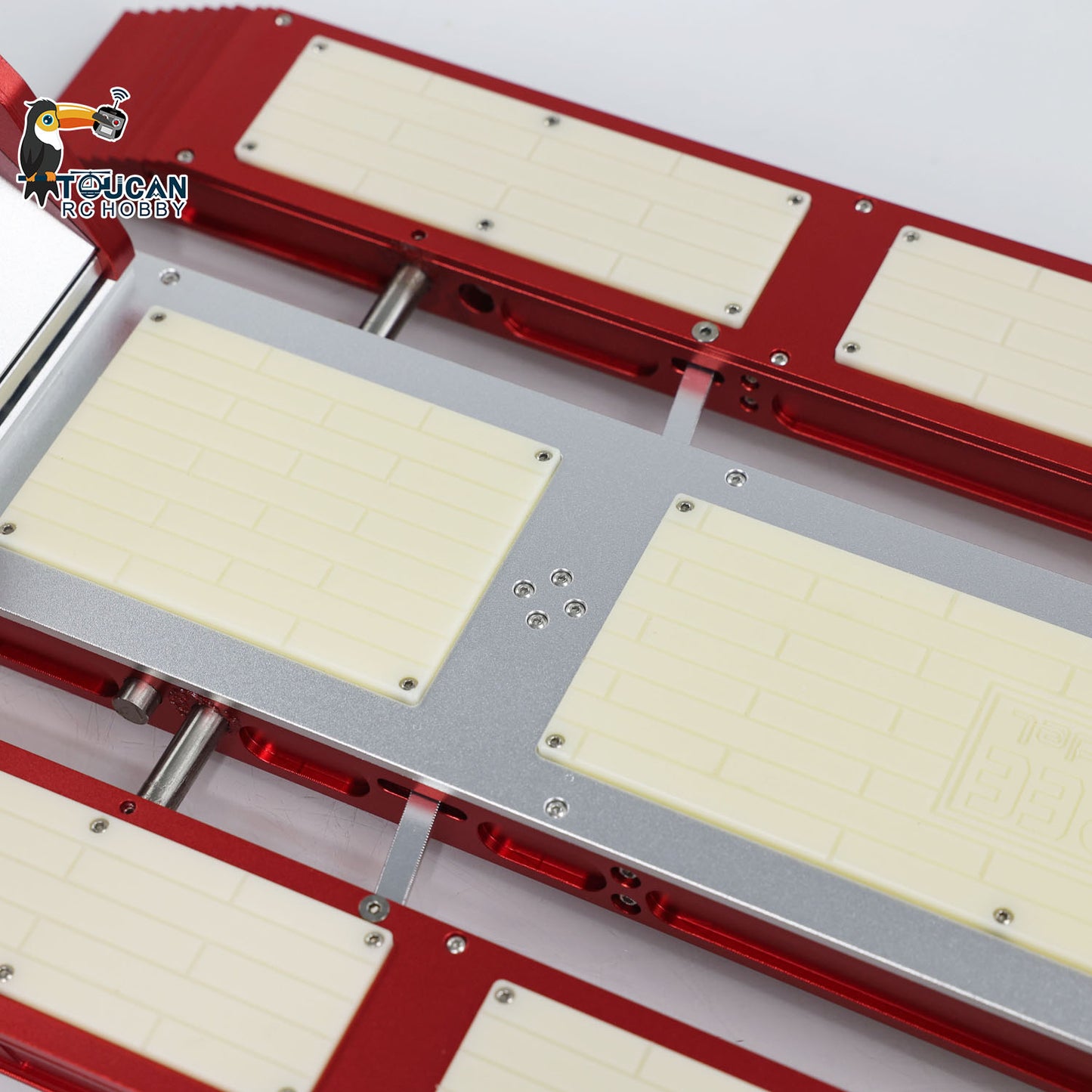 128 cm 1/14 4 Achsen RC Schwerlastanhänger DG-999 CNC Schwanenhalsanhänger für Sattelzugmaschine Zusammengebaut und lackiert MIT Lichtsystem