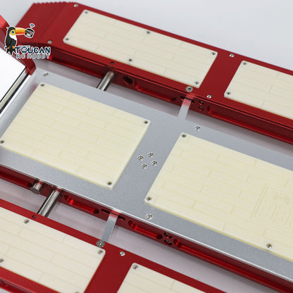128 cm 1/14 4 Achsen RC Schwerlastanhänger DG-999 CNC Schwanenhalsanhänger für Sattelzugmaschine Zusammengebaut und lackiert MIT Lichtsystem