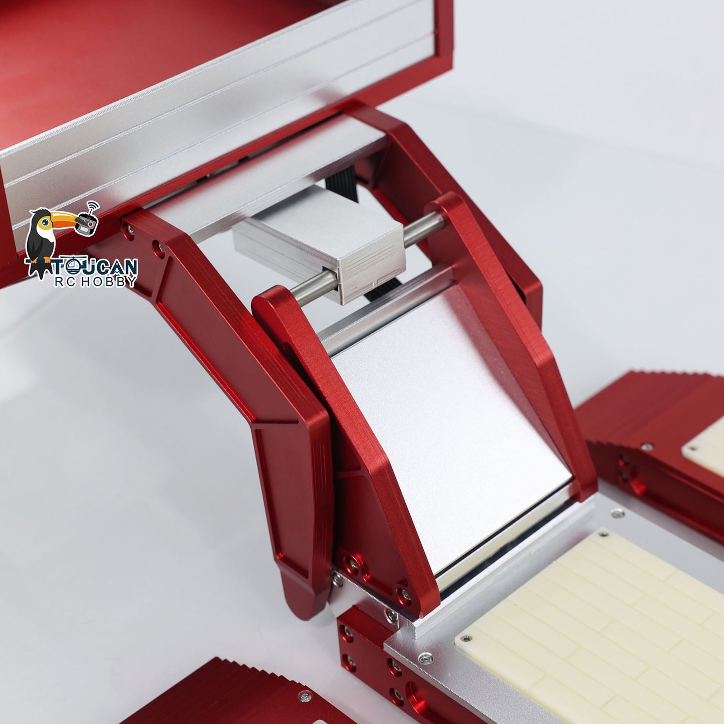 128 cm 1/14 4 Achsen RC Schwerlastanhänger DG-999 CNC Schwanenhalsanhänger für Sattelzugmaschine Zusammengebaut und lackiert MIT Lichtsystem