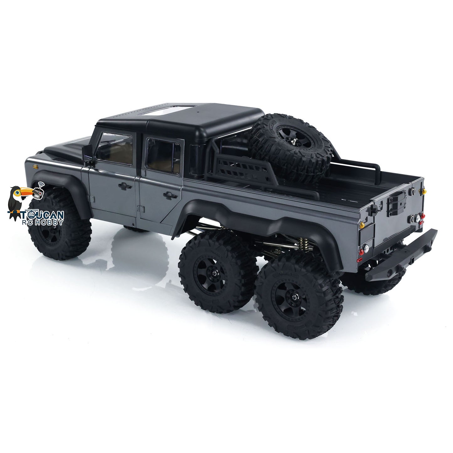 1:10 Off-Road Pickup Truck 6*6 Rock Crawler Lichter Sound Bewegliche Türen 2,4G mit Licht Sound System drei differential schlösser