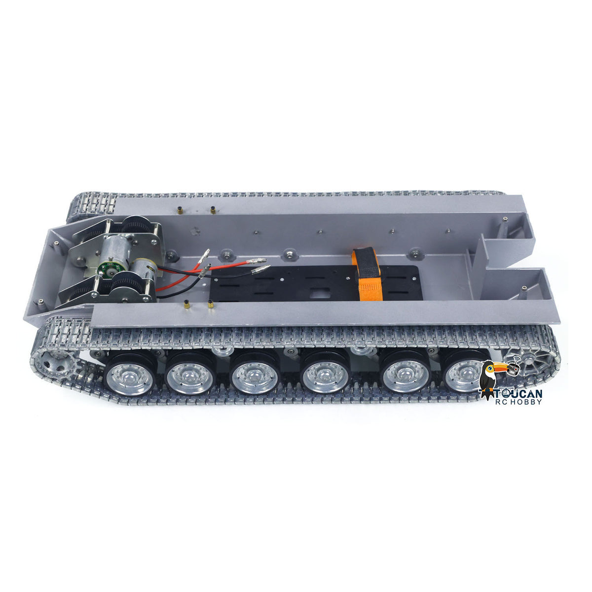 Metallchassis mit Antriebsgetriebe, Kettenrädern, Leiträdern, Laufrädern für Heng Long 1/16 Ferngesteuerter Panzer Merkava IV 3958 Modell