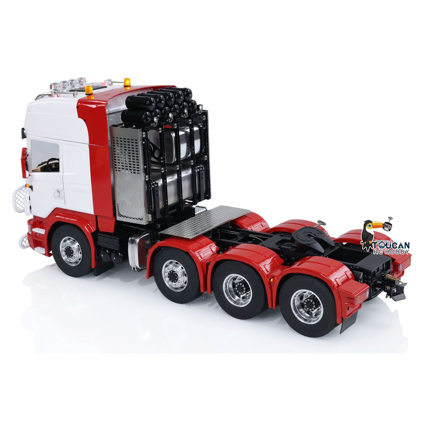 TOUCAN Lackiertes, zusammengebautes 8X8-Metall-Schwerfahrgestell 1/14 RC-Sattelzug-Funksteuerungsauto-Modell mit Licht und Ton
