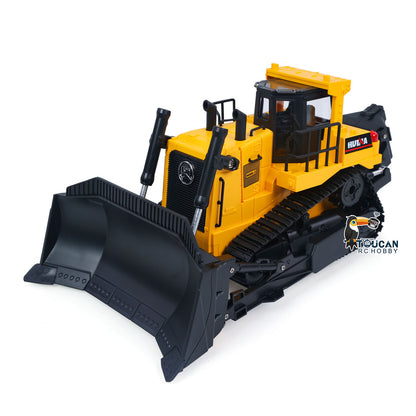 TOUCAN RC HOBBY HUINA 1/16 Electric Remote Control Bulldozer 1554 RC Dozer Finished Model Metal Ripper Light Effect Battery Ready to Run