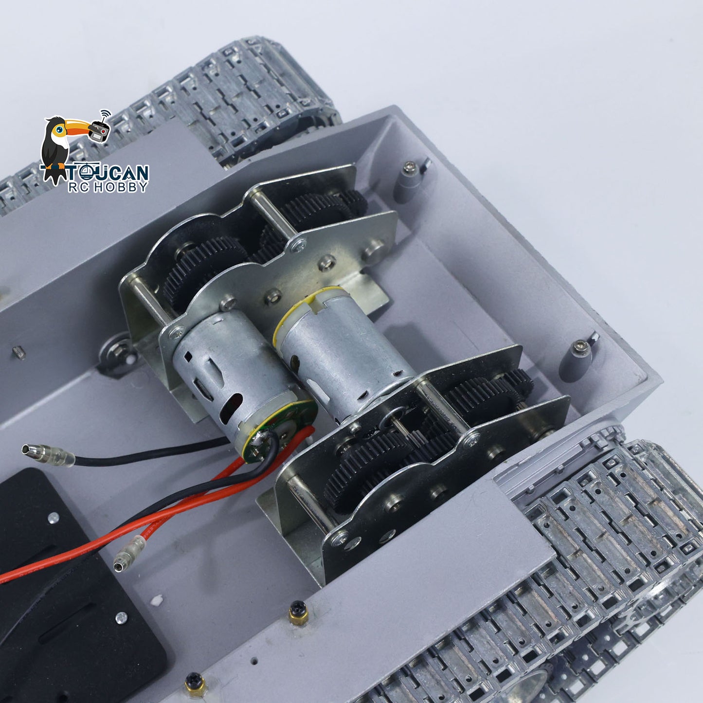 Metallchassis mit Antriebsgetriebe, Kettenrädern, Leiträdern, Laufrädern für Heng Long 1/16 Ferngesteuerter Panzer Merkava IV 3958 Modell