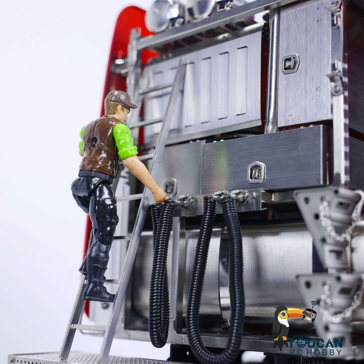 TOUCAN RC HOBBY 1/14  RC Tractor Truck 8X8 Metal Chassis Differential Lock Axles  Cab Radio Controlled Lorry Cars Model Front Hook