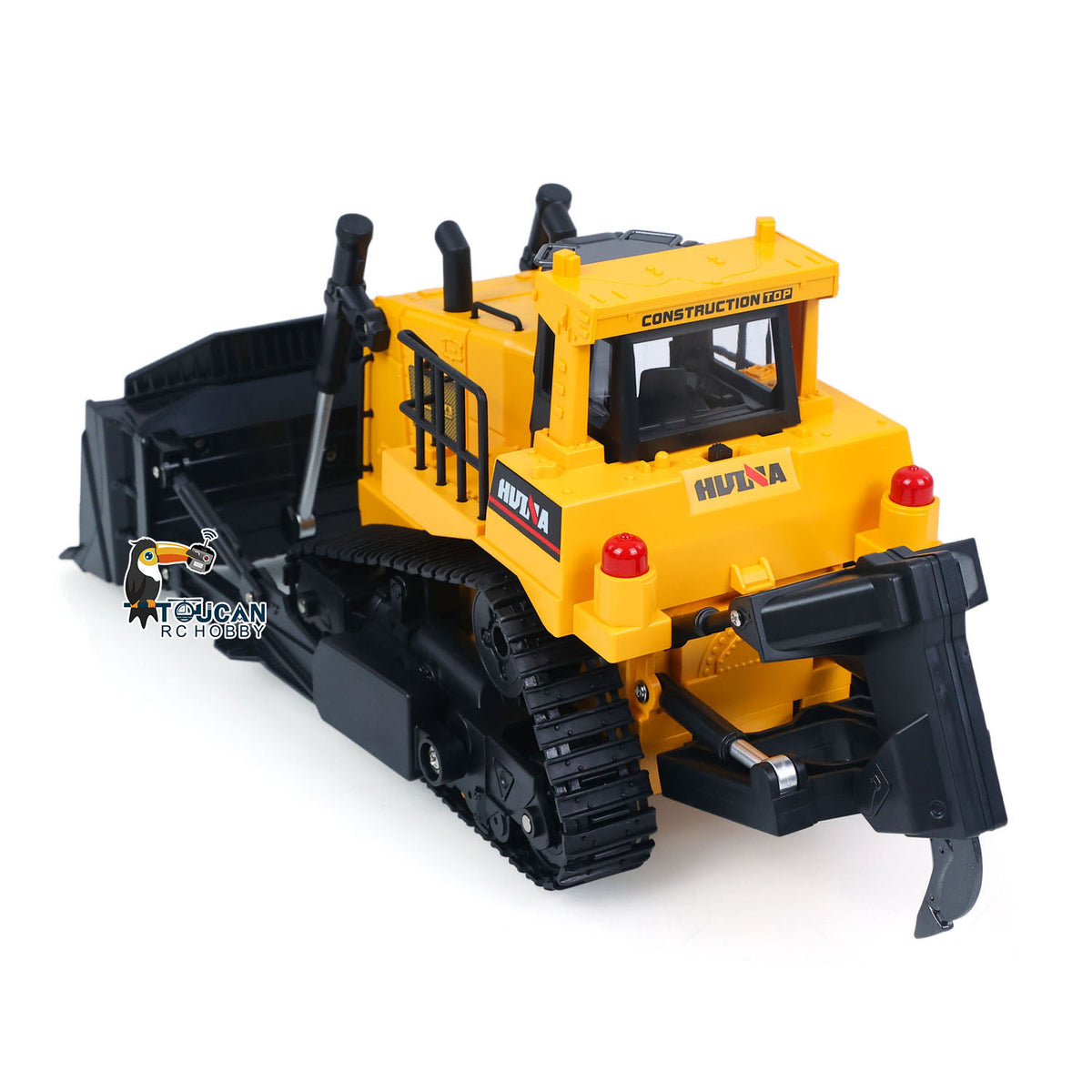 TOUCAN RC HOBBY HUINA 1/16 Electric Remote Control Bulldozer 1554 RC Dozer Finished Model Metal Ripper Light Effect Battery Ready to Run