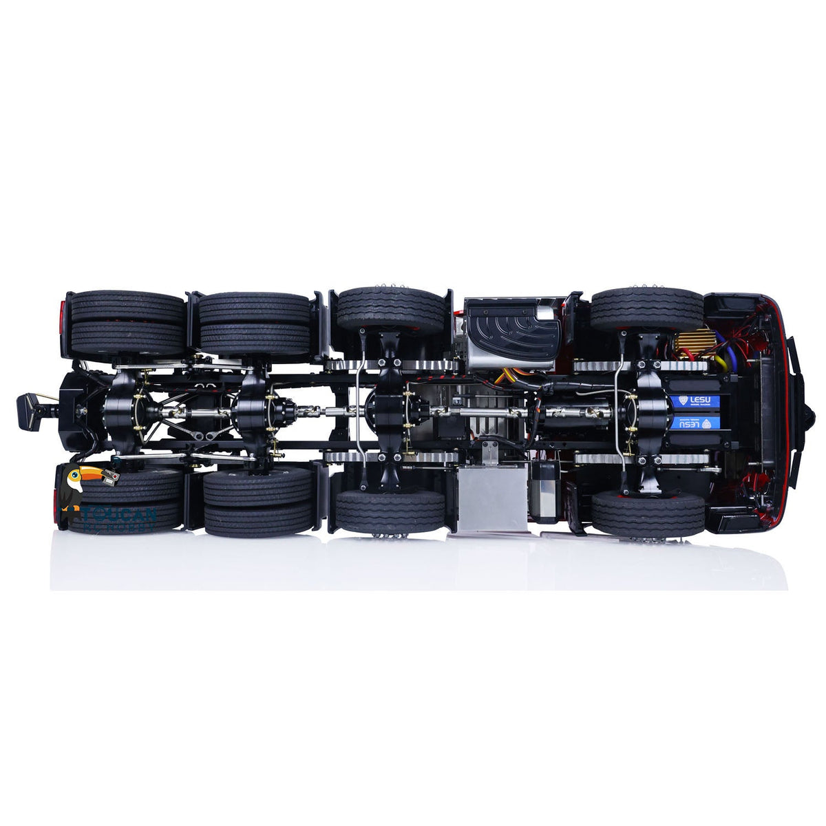 TOUCAN RC HOBBY 1/14  RC Tractor Truck 8X8 Metal Chassis Differential Lock Axles  Cab Radio Controlled Lorry Cars Model Front Hook