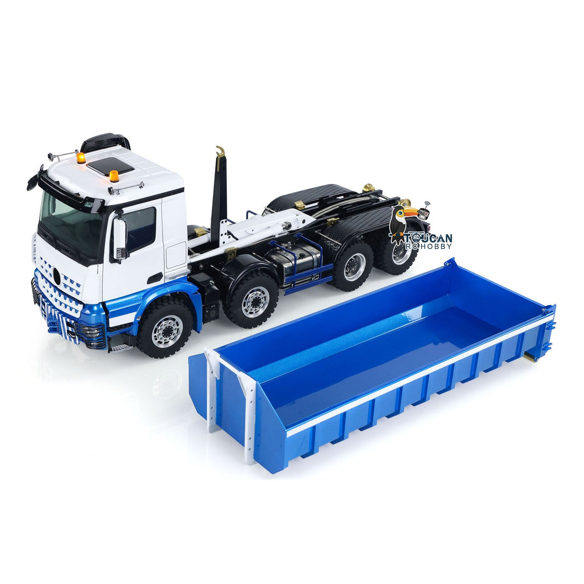TOUCAN RC HOBBY LESU Z0036 1/14 Metal 8x8 Hydraulic RC Roll On Off Dumper 2 Speed Transmission Differential Lock Sound Light System Front Hook