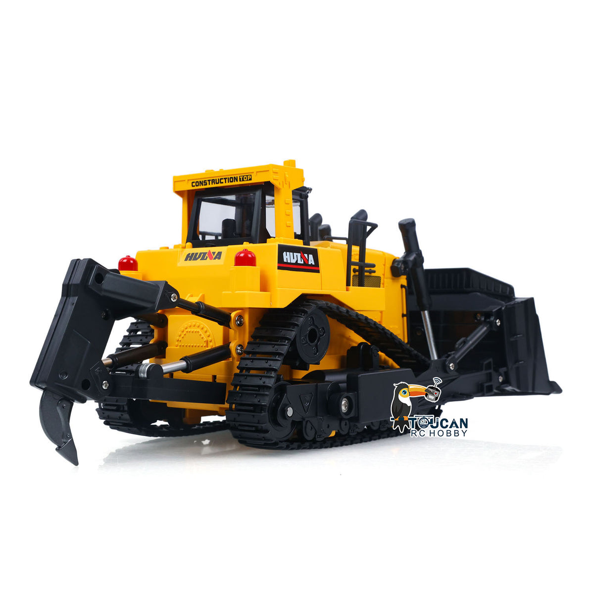 TOUCAN RC HOBBY HUINA 1/16 Electric Remote Control Bulldozer 1554 RC Dozer Finished Model Metal Ripper Light Effect Battery Ready to Run