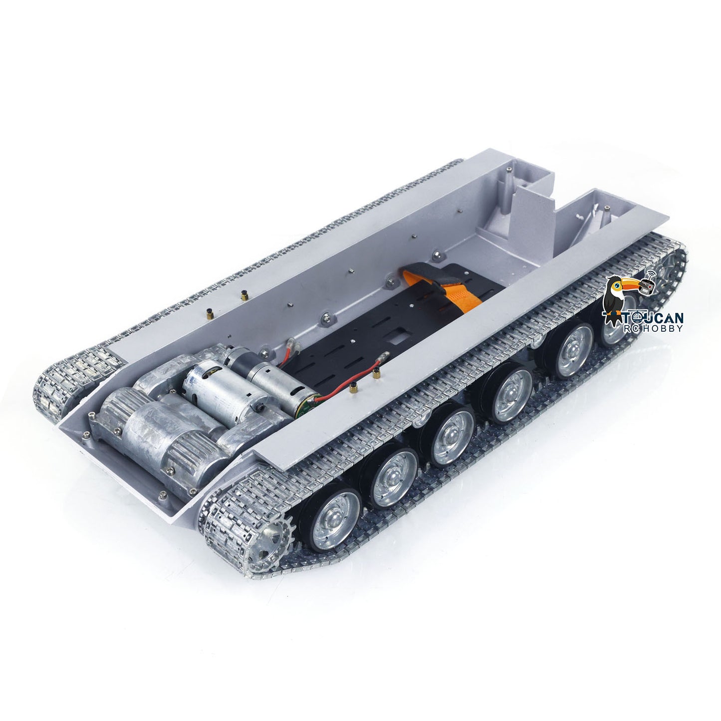 Metallchassis mit Antriebsgetriebe, Kettenrädern, Leiträdern, Laufrädern für Heng Long 1/16 Ferngesteuerter Panzer Merkava IV 3958 Modell