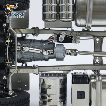 ScaleClub 1/14 6x6 Metallchassis für RC-Traktor, ferngesteuerter LKW, R62 R73, Elektromodell, Luftfederung, optionale Typen