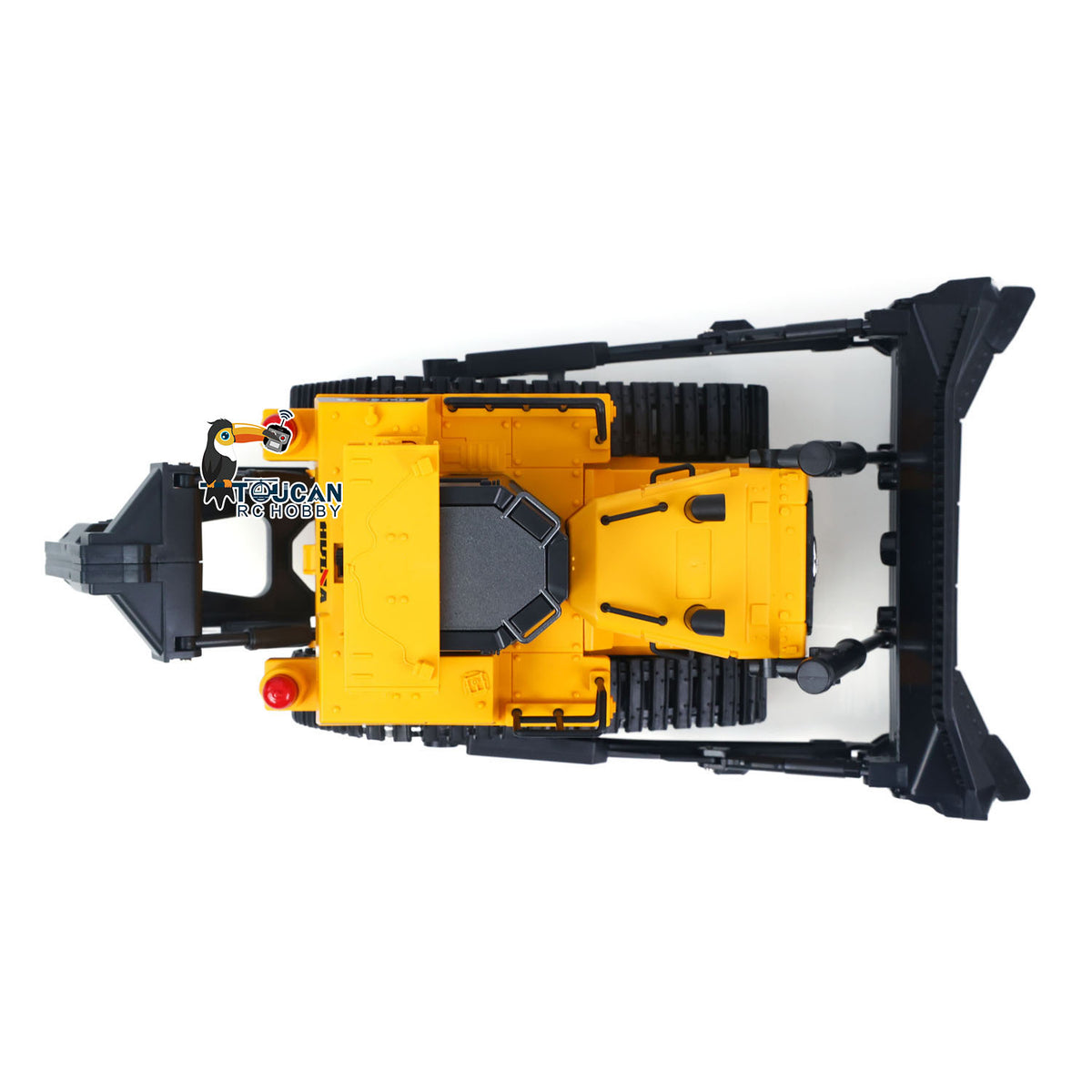 TOUCAN RC HOBBY HUINA 1/16 Electric Remote Control Bulldozer 1554 RC Dozer Finished Model Metal Ripper Light Effect Battery Ready to Run