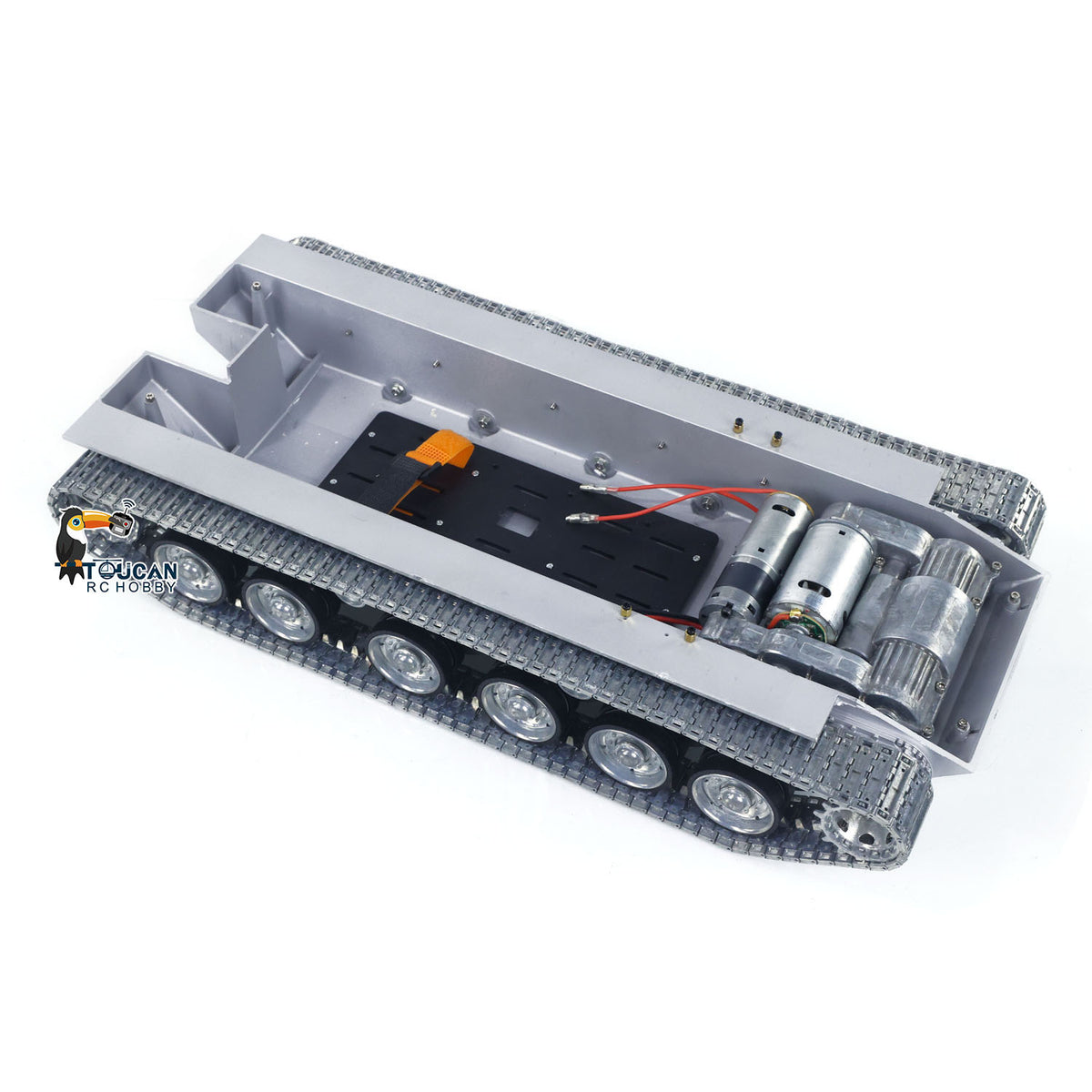 Metallchassis mit Antriebsgetriebe, Kettenrädern, Leiträdern, Laufrädern für Heng Long 1/16 Ferngesteuerter Panzer Merkava IV 3958 Modell