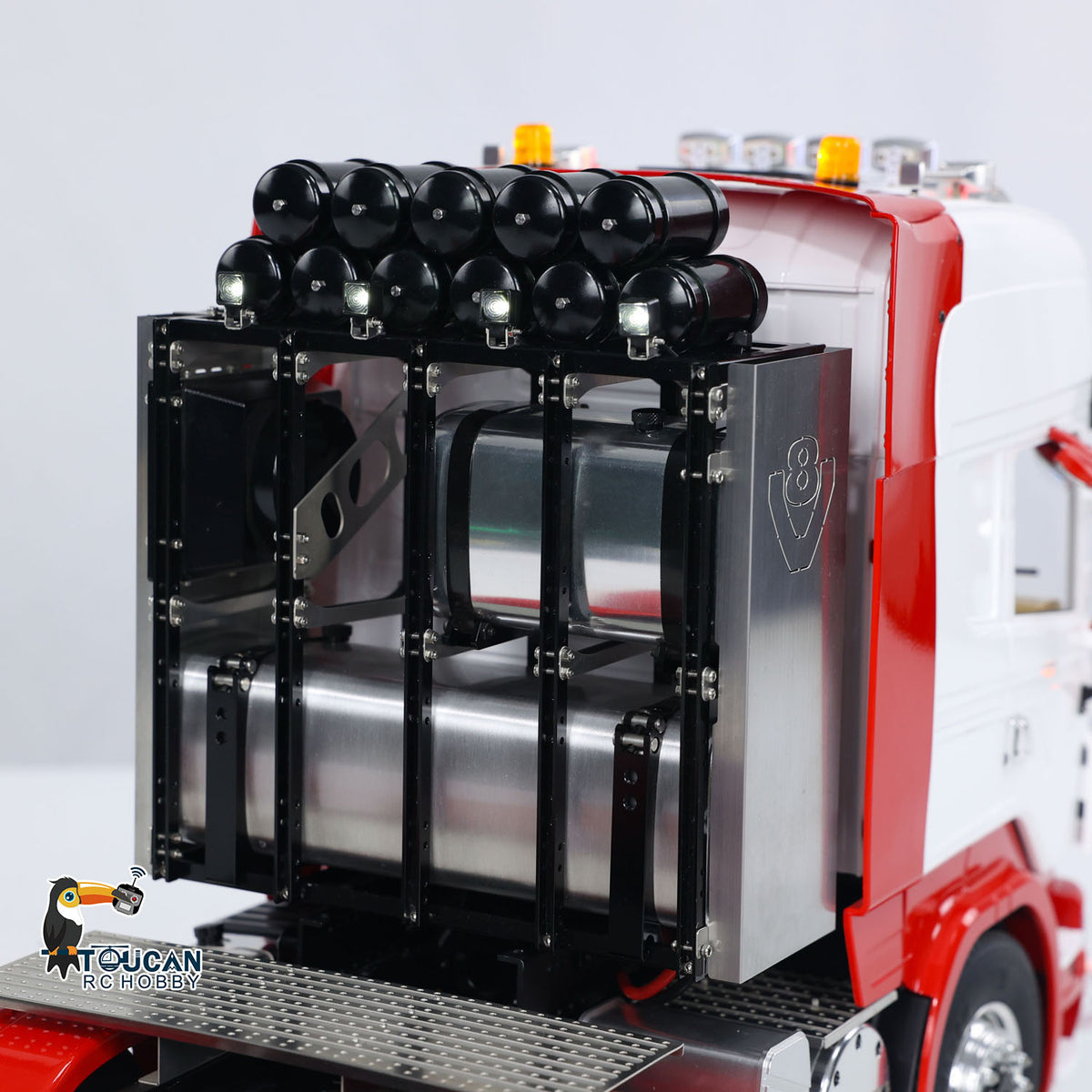 1/14 RC Sattelzugmaschine RTR Fernbedienung Auto Raucheinheit TOUCAN 8X8 Metallchassis 2-Gang-Getriebe