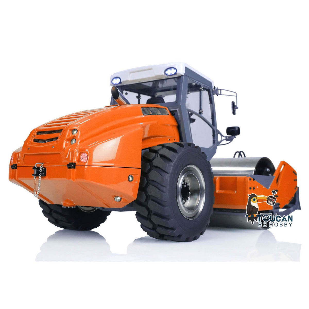 TOUCAN RC HOBBY LESU Aoue H13i 1/14 Metal Hydraulic RC Road Roller A0009 Lock Differential Axles Front Shovel Light Sound System for Backyard Fun
