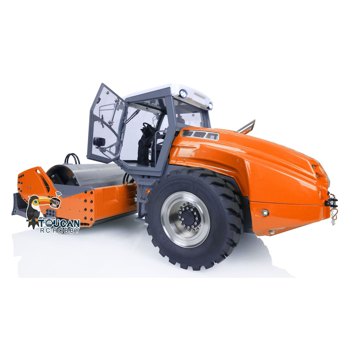 TOUCAN RC HOBBY LESU Aoue H13i 1/14 Metal Hydraulic RC Road Roller A0009 Lock Differential Axles Front Shovel Light Sound System for Backyard Fun