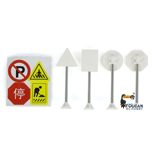 TOUCAN RC HOBBY Kabolite 1/14 TrafficSign/Guardrails/Water Filled Barriers/Crash Buckets/Traffic Cones/Transformer Box for RC Truck Engineering Vehicle