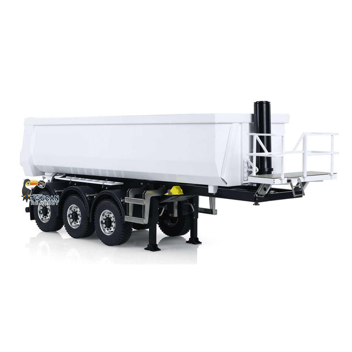 MD-3Axles 1/14 Scale 3-Axle Hydraulic Dump Semi-Trailer Unpainted Ready for Custom Paint No Battery