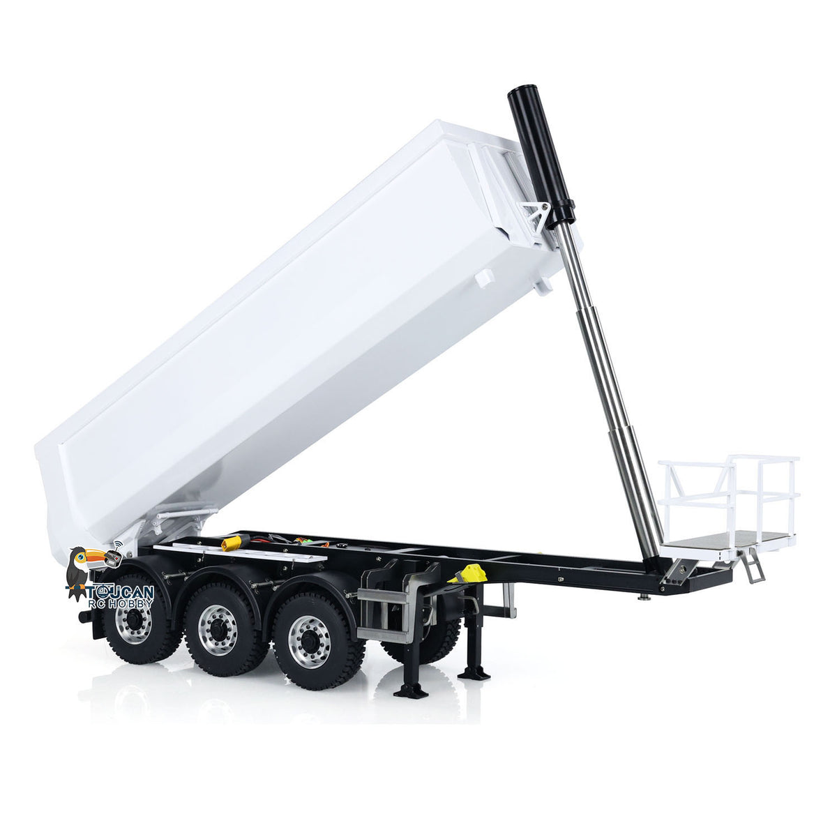 MD-3Axles 1/14 Metal Hydraulic Dump Trailer 3-Axle Unpainted PNP No Radio Battery Charger