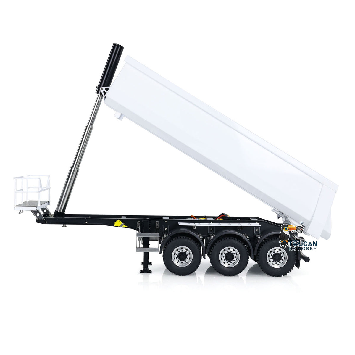 1/14 MD-3Axles Full Metal RC Hydraulic Tipper Trailer w/Hydraulic Cylinder Manual Legs No Sound Light