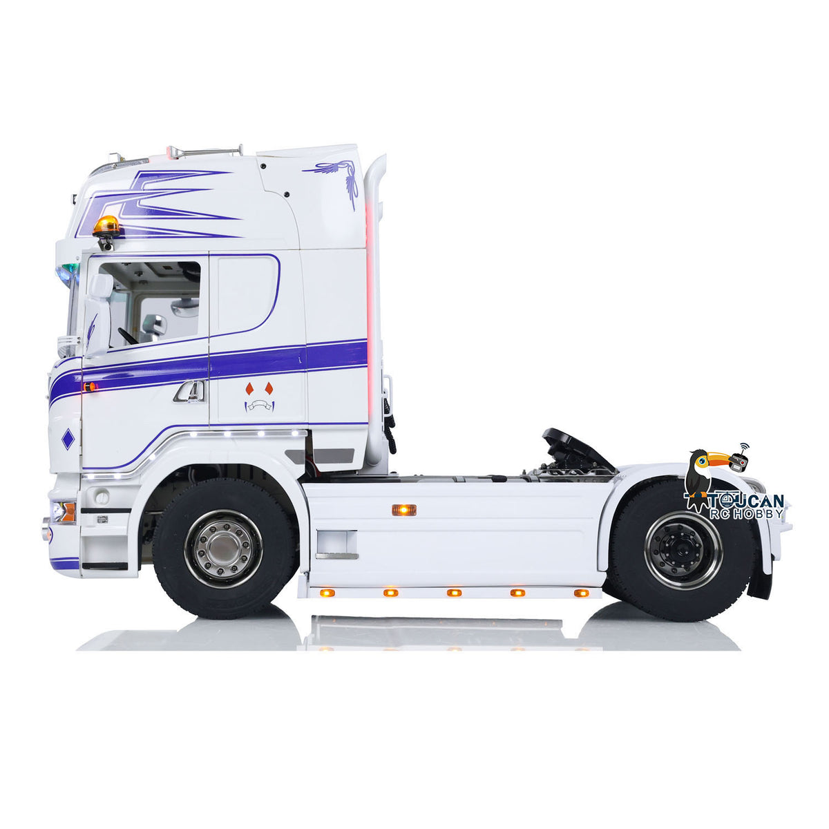 1/14 RC Sattelzugmaschine 4x4 RTR Transportfahrzeug Metallchassis R730 Smoke 3-Gang Zusammengebauter LKW