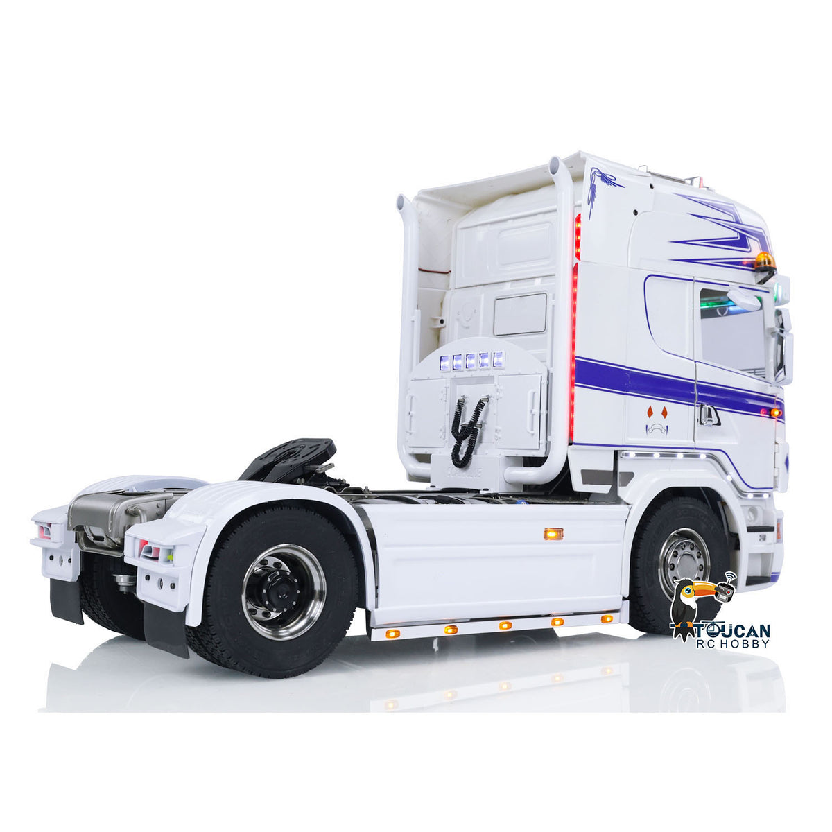 1/14 RC Sattelzugmaschine 4x4 RTR Transportfahrzeug Metallchassis R730 Smoke 3-Gang Zusammengebauter LKW