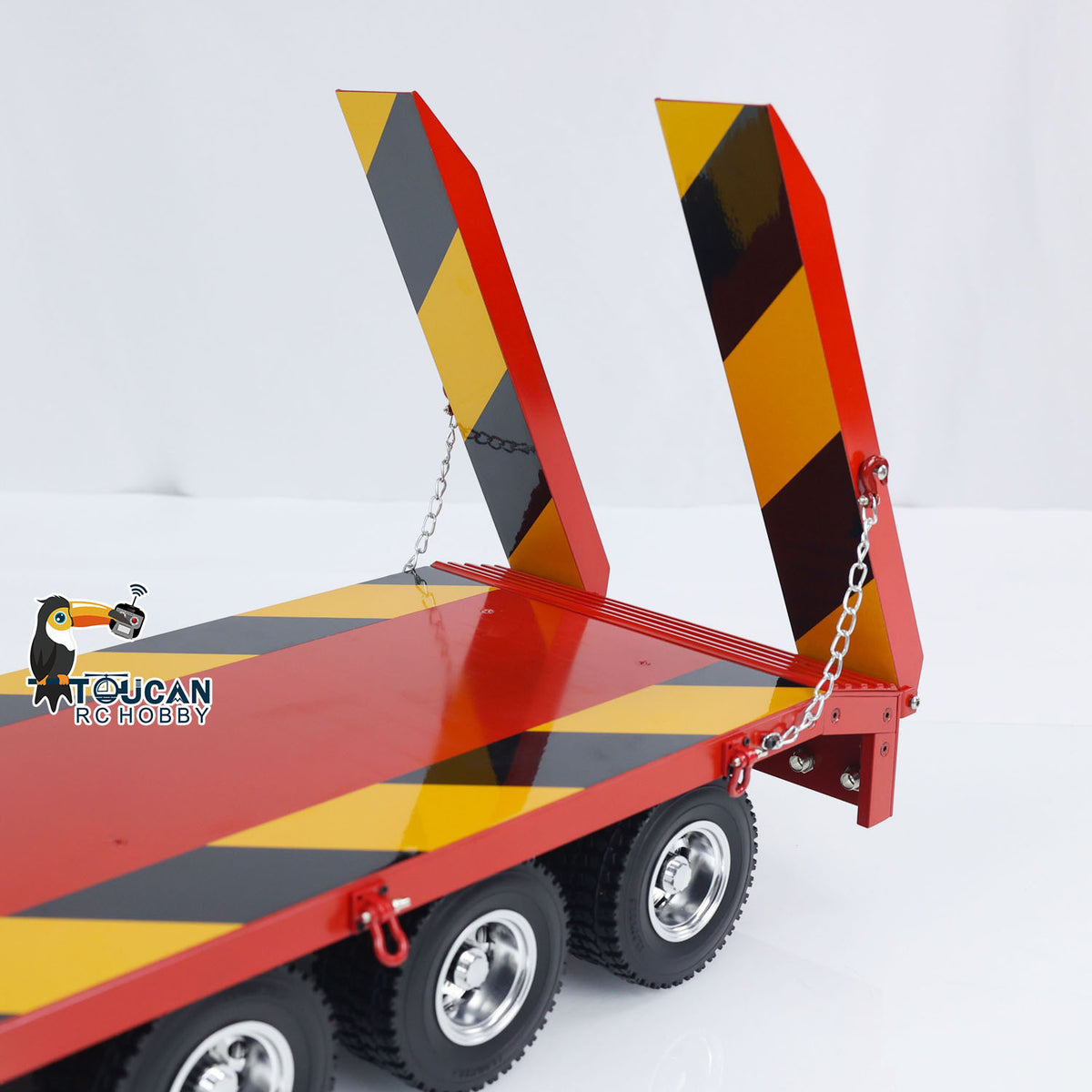 Metall-Sattelauflieger 4-Achs-Anhänger für 1/14 RC-Sattelzugmaschine Fernbedienung Auto Hobby Modell DIY Spielzeug Zubehör montiert lackiert