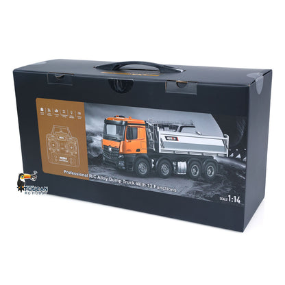 TOUCAN RC HOBBY Fast Free ShippingHUINA 1/14 Metal Remote Control Dump Truck 1536-1 8X8 Electric Lifting RC Tipper Finished Model RTR Light Sound Effects Battery