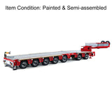 1/14 2+5 Axles RC Metal Heavy Trailer Lowboy Trailer For TAMIYA LESU RC Tractor Truck Radio Controlled Lorry Excavator Loader