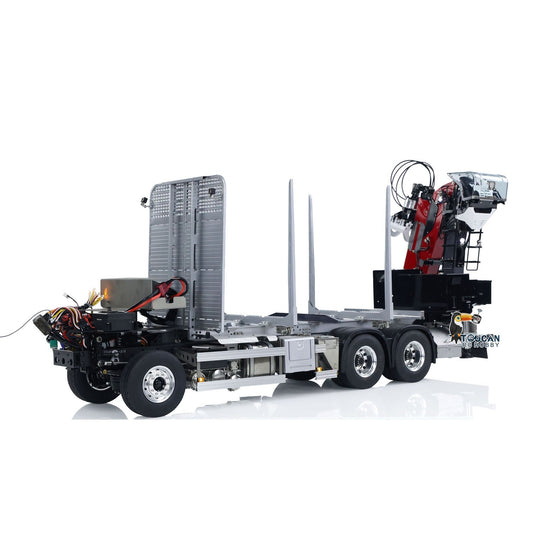 TOUCAN RC HOBBY LESU 1/14 Metal RC Logging Truck Hydraulic Crane Tractor Lorry W/O Cabin 2-Speed Gearbox Hydraulic System Painted Assembled