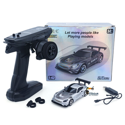 TOUCAN RC HOBBY LDRC LD4301 1/43 Radio Control Drifting Car 4X4 RC Racing Vehicle Model Metal Body Shell 2Speed LED Lights No Sound System